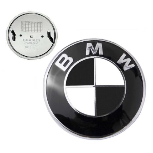 Znak BMW na kufr černá bílá (74mm)