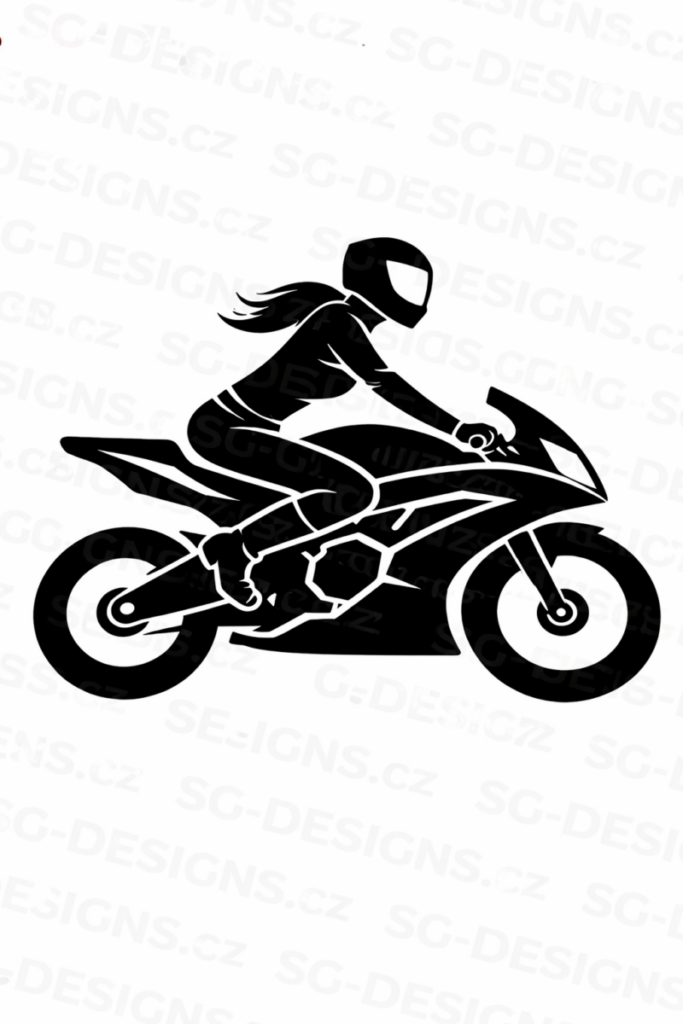 Nálepka motorkářka